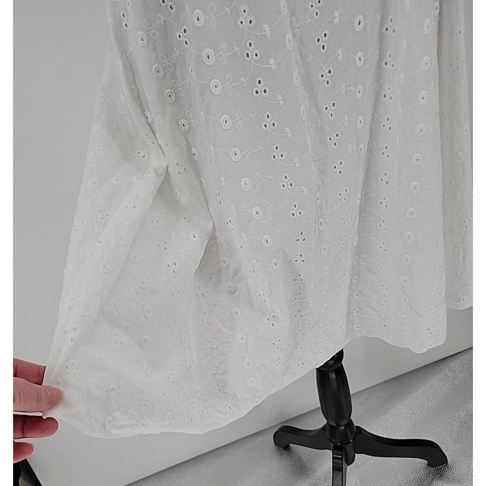White Babydoll Halter Dress Bridal Euro Summer Milkmaid Y2K Coastal Cowgirl SZ 7 - Picture 6 of 13